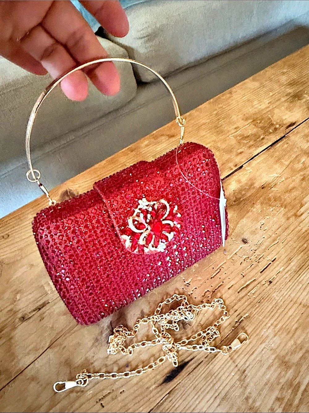 Red Embellished Clutch - Picture 7 of 7